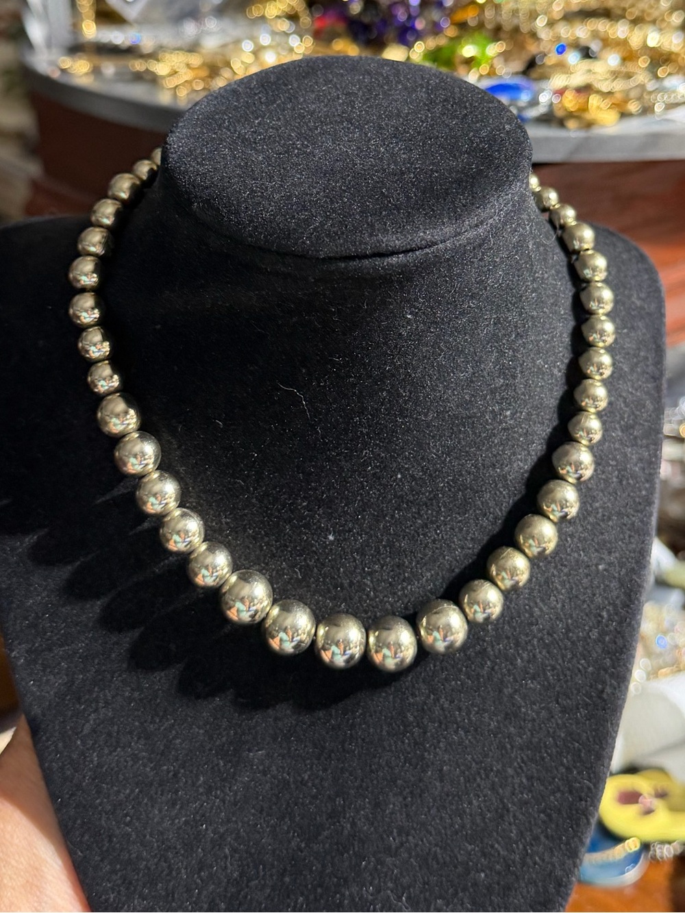 Vintage Monet Gold-Tone Bead Necklace